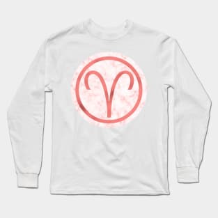 Living Coral Marble Zodiac - Aries Long Sleeve T-Shirt